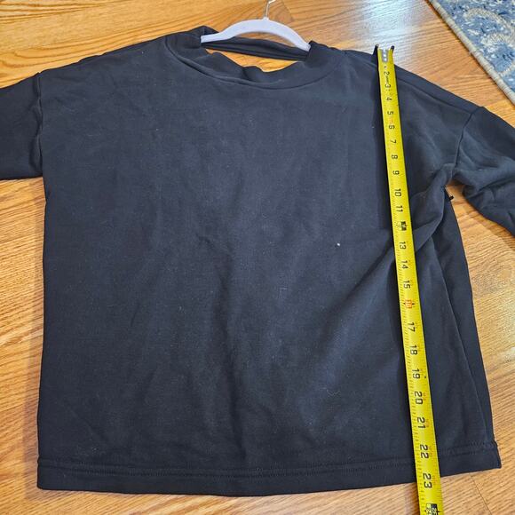 Varley Black Sweatshirt Open V Neck Back Size Small - Picture 4 of 8